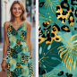 Preview: Golden Summer Leo  - Eigenproduktion von Graustufen-Stoffe